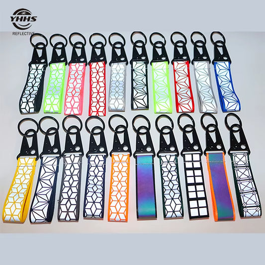 High Visibility Reflective Keychains Traffic Safety Marker Reflector Pendant for Night Cycling Bag Accessories Car Keyrings 10Cm